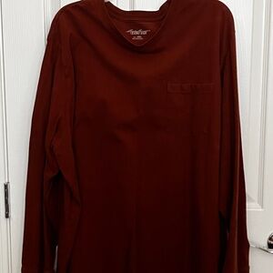 Vintage Maroon Eddie Bauer Legend Wash Long Sleeve T- Shirt 3XL